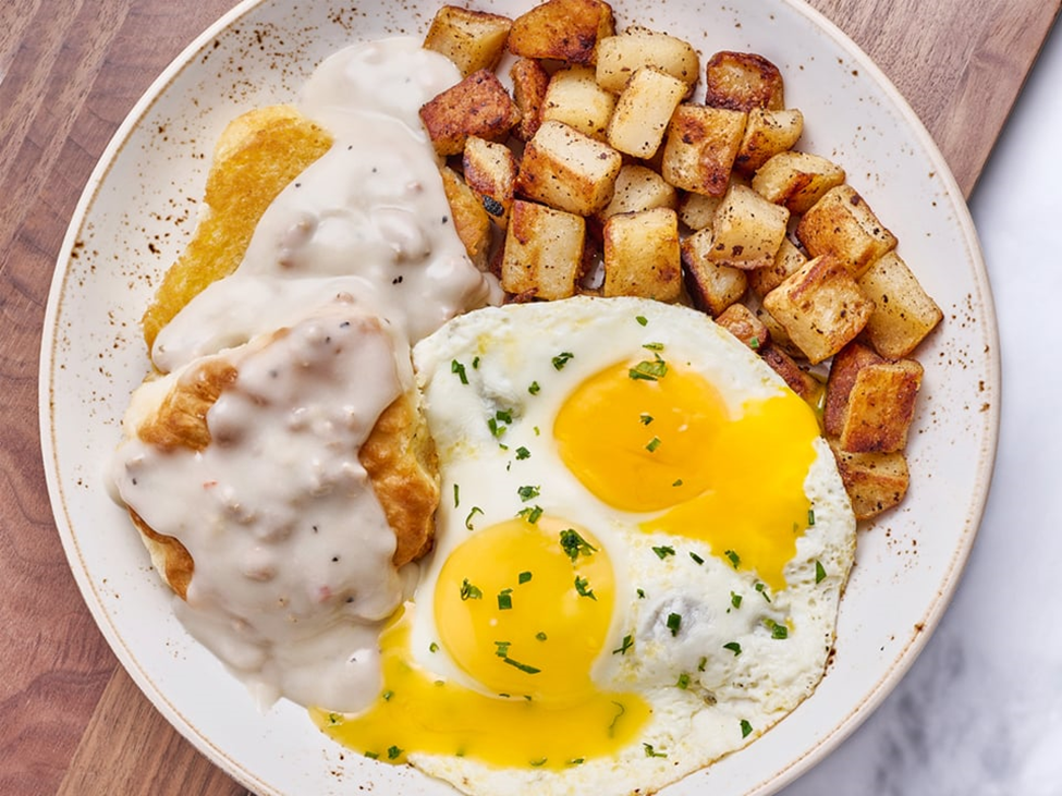 Biscuits & Turkey Sausage Gravy with Eggs – First Watch Menu